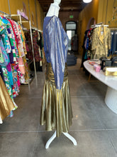 Load image into Gallery viewer, Vintage Gold Lamé Wrap Dress