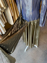 Load image into Gallery viewer, Vintage Gold Lamé Wrap Dress