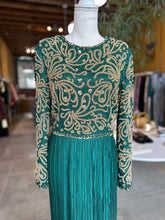 Load image into Gallery viewer, George F. Couture Beaded Plissé Gown