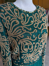 Load image into Gallery viewer, George F. Couture Beaded Plissé Gown