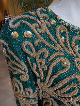 Load image into Gallery viewer, George F. Couture Beaded Plissé Gown