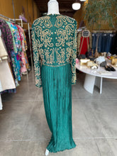 Load image into Gallery viewer, George F. Couture Beaded Plissé Gown