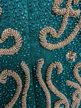 Load image into Gallery viewer, George F. Couture Beaded Plissé Gown