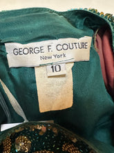 Load image into Gallery viewer, George F. Couture Beaded Plissé Gown