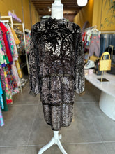 Load image into Gallery viewer, Vintage Velvet Metallic Burnout Dress