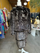 Load image into Gallery viewer, Vintage Velvet Metallic Burnout Dress