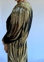 Load image into Gallery viewer, Vintage Black Tie Beaded Dress