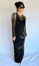 Load image into Gallery viewer, Vintage Black Tie Beaded Dress