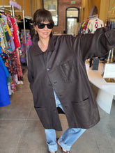 Load image into Gallery viewer, 1996 Barneys New York Leather Car Coat
