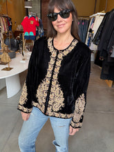 Load image into Gallery viewer, Vintage Velvet and Beaded Jacket
