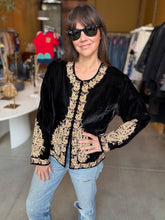 Load image into Gallery viewer, Vintage Velvet and Beaded Jacket
